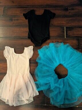 Elle Pink Ballet Dress with Black Leotard and Turquoise Tulle Tutu